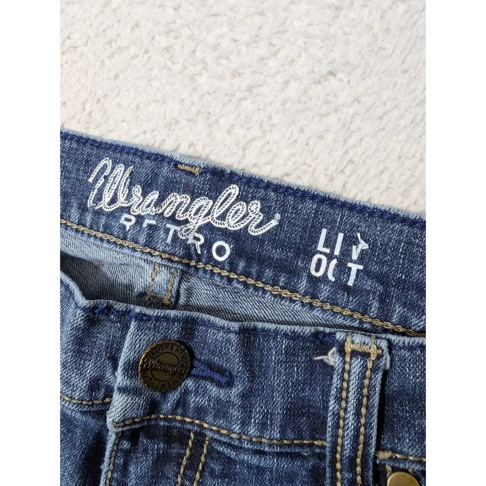 Wrangler Retro Jeans Mens‎ 34x32 Blue Stretch Slim Straight WLT77LY